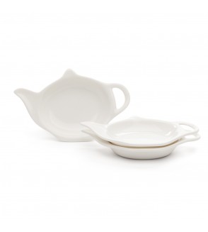 Repose sachet thé en porcelaine blanche